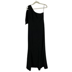 Dress the Population‎ Georgina Black One Shoulder Maxi Gown Size L Wedding Guest